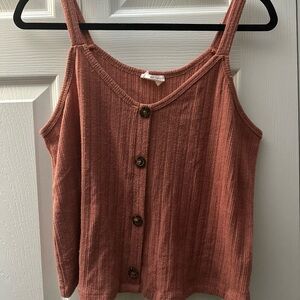 Sienna Sky Button-Down Camisole - Warm Rust